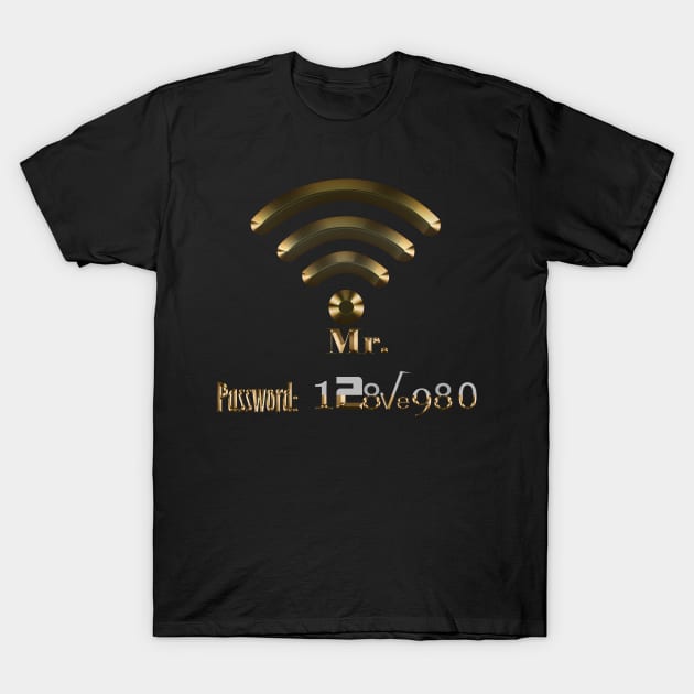 Couple clothing wifi and hotspot for male - Gold edition T-Shirt by INDONESIA68